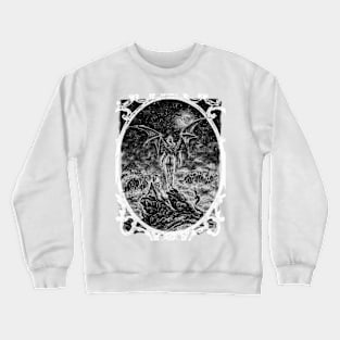 Devilish Wanderer Above the Sea of Fog and Dead Souls - Lucifer, Succubus, Fallen Angel, poster Crewneck Sweatshirt